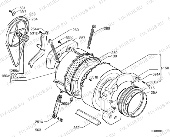 Взрыв-схема стиральной машины Corbero LF1080 - Схема узла Functional parts 267